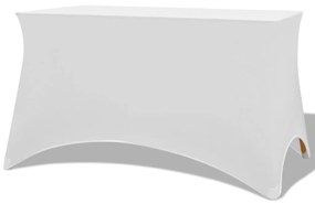 132034 vidaXL Разтегателен калъф за маса, 2 бр, 183х76х74 см, бял