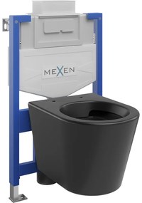 Mexen комплект монтажен WC рамка Fenix XS-U с тоалетна чиния Rico, черен мат - 6853372XX85