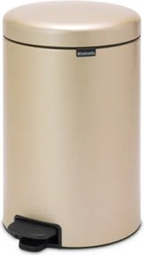 Кош за боклук с педал Brabantia NewIcon 1003205, 20 л, Плавно затваряне, Противоплъзгаща основа, Златен металик