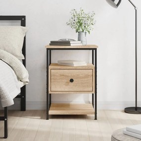 826025 vidaXL Нощно шкафче, дъб сонома, инженерно дърво 40x42x56 см