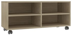 800183 vidaXL ТВ шкаф с колелца, дъб сонома, 90x35x35 см, инженерно дърво