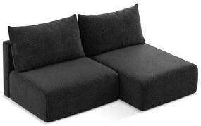 Черен разтегателен ъглов диван с място за съхранение (десен ъгъл) Kalena – Makamii