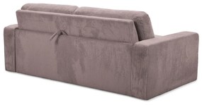 Сиво-розов разтегателен диван от рипсено кадифе 195 cm Nona – Makamii