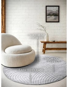 Светлосив кръгъл килим ø 160 cm Panglao New York Light Grey – Elle Decoration