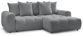 Сив шенилов разтегателен ъглов диван с място за съхранение (десен ъгъл) Roxelane – Bobochic Paris