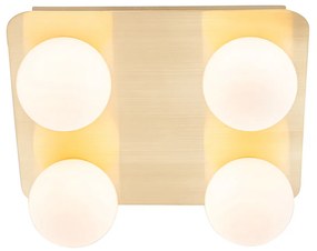 Модерна таванна лампа за баня месинг квадратна 4-светлинна - Cederic