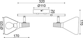 Плафон Triple-White-Дължина 32 cm