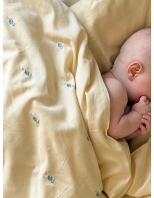 Светложълто детско спално бельо от органичен памук 70x100 cm Sea Garden – Cam Cam Copenhagen