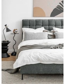 Светлозелено тапицирано двойно легло с включена подматрачна рамка 180x200 cm Eve – Miuform