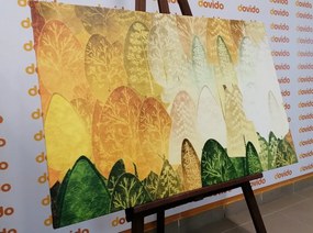 Картина на платно – Зелени асиметрични дървета