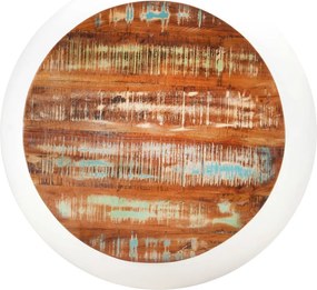 323534 vidaXL Маса за кафе, бяла, 68x68x30 см, регенерирано дърво масив