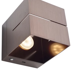 Модерна стенна лампа тъмен бронз с LED и димер за докосване, акумулаторна - Joris Groove