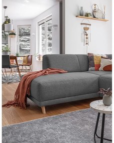 Сив разтегателен/с място за съхранение ъглов диван (ляв ъгъл/L форма) Classy Sophie – Miuform