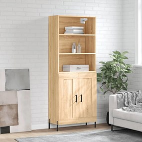 3189968 vidaXL Висок шкаф, дъб сонома, 69,5x34x180 см, инженерно дърво