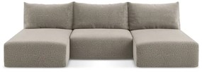Бежов разтегателен ъглов диван с място за съхранение Kalena – Makamii