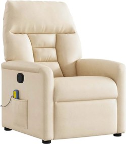 4015575 vidaXL Масажен наклоняем стол, бежов, микрофибърен текстил