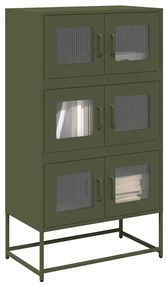 853354 vidaXL Висока дъска маслиненозелена 68x39x123 cm стомана