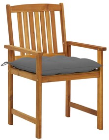 3061200 vidaXL Градински столове с възглавници, 4 бр, акация масив