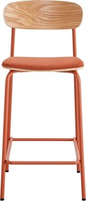 Бар столове в комплект от 2 броя в червен и естествен цвят (височина на седалката 66 см) Adriana - Marckeric