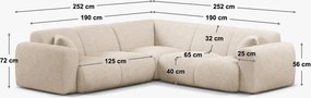 Бежов ъглов диван от букле (променлив/L форма) Molino – Micadoni Home