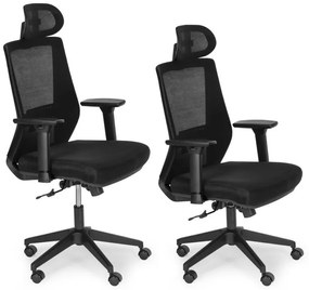 Ергономичен офис стол с дишаща облегалка и подглавник