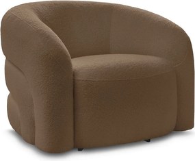 Кафяво въртящо се кресло от прежда с примки от букле Elina – Bobochic Paris