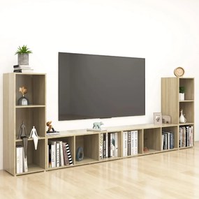 3080036 vidaXL ТВ шкафове, 4 бр, дъб сонома, 107x35x37 см, инженерно дърво