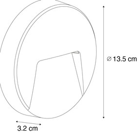 Комплект от 2 черни кръгли външни стенни лампи с LED IP65 - Gem