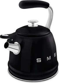 Свирещ чайник Smeg CKLW2001BL,  2.3 л, Индукция, Ненагряваща се дръжка, Стомана, Черен