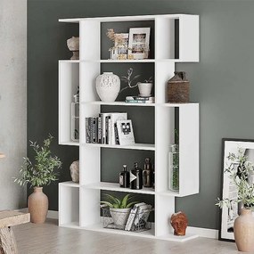 Книжна рафт Mito от меламин в бяло 108x25x161см.