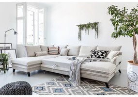 Светлобежов U-образен разтегателен диван, ляв ъгъл Charming Charlie - Miuform