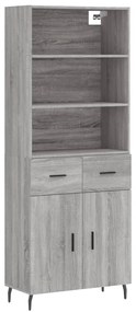 3200535 vidaXL Висок шкаф, сив сонома, 69,5x34x180 см, инженерно дърво
