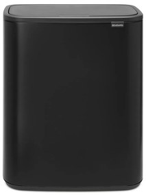 Матово-черно стоманено кошче за боклук за рециклиране, отваряне с докосване 60 l Bo Touch Bin – Brabantia