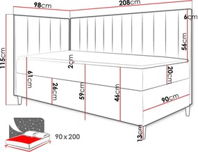 Диван - легло Junior Maja III-Kokkino-90 x 200-Deksia