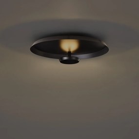 Модерна таванна лампа матово черна с LED 3-степенно димиране - Sombra