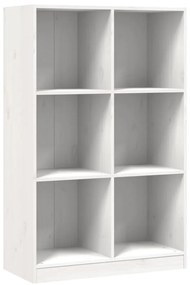 836142 vidaXL Библиотека, бяла, 70x33x110 см, борово дърво масив
