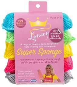 Комплект от 5 супер микрофибърни гъби за миене на съдове - Addis
