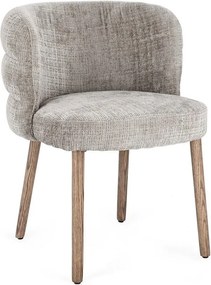 Сив тапициран трапезен стол Ilma – Bizzotto