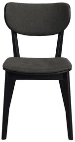 Трапезен стол от черен дъб с тъмносива седалка Cato - Rowico