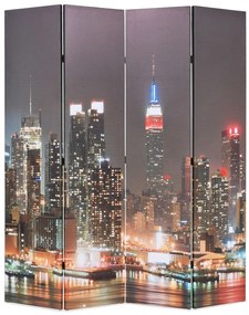 245862 vidaXL Сгъваем параван за стая, 160x170 см, нощен Ню Йорк