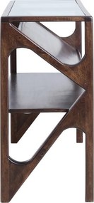 Конзолна маса със стъклен плот в тъмно естествен цвят 41x119 cm Yuki – Light &amp; Living