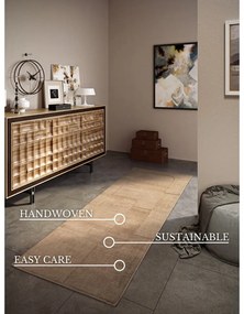 Бежова ръчно изработена вълнена пътека 80x250 cm Charlotte – Villeroy&amp;Boch