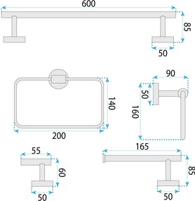 Комплект аксесоари за баня GRID Brush Nickel 4 части