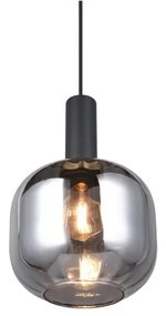 Черно висящо осветително тяло със стъклен абажур ø 20 cm Diva – Trio