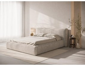 Бежова тапицирана табла за легло 209x100 cm Olivia – Micadoni