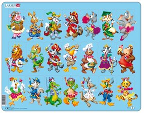 Larsen - Пъзел: За най-малките – "Весели животни" – 21 части, голям