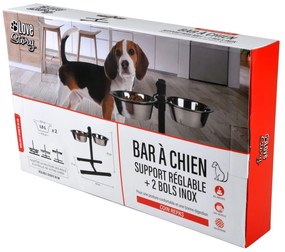 Комплект купички с основа за куче от неръждаема стомана – Love Story