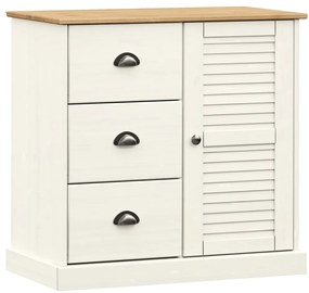 353200 vidaXL Бюфет с чекмеджета VIGO, 78x40x75 см, бял, бор масив