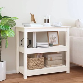821670 vidaXL Конзолна маса бяла 80x40x74 см борово дърво масив