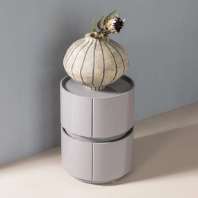 Светлосиво гланцово нощно шкафче Lunex – WOOOD